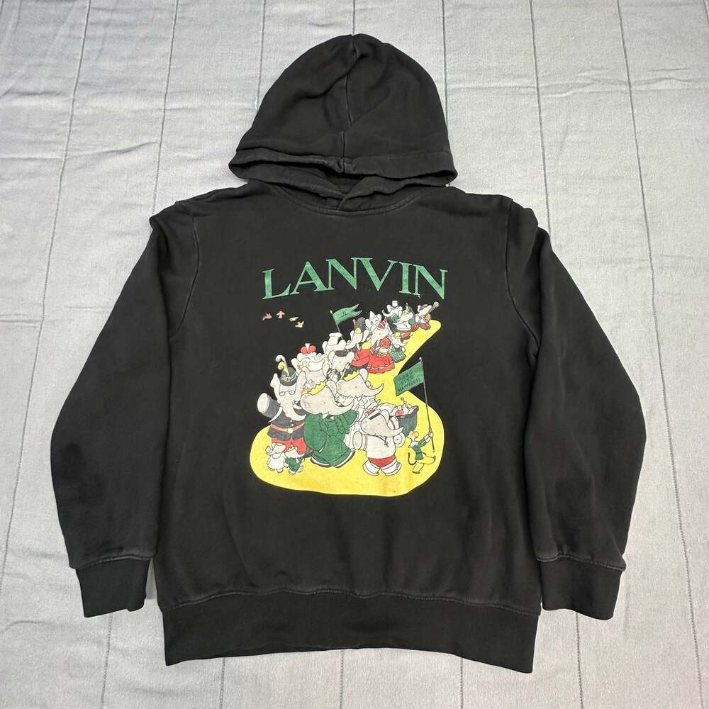 Lanvin x Babar 'Long Live Happiness' Graphic Black Hoodie